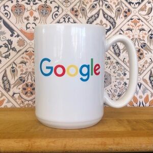 Vintage Google Logo Ceramic Mug Big Loop Handle